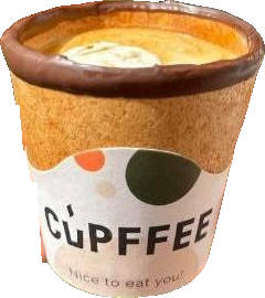 Bebida en vaso comestible de galleta Cupffee